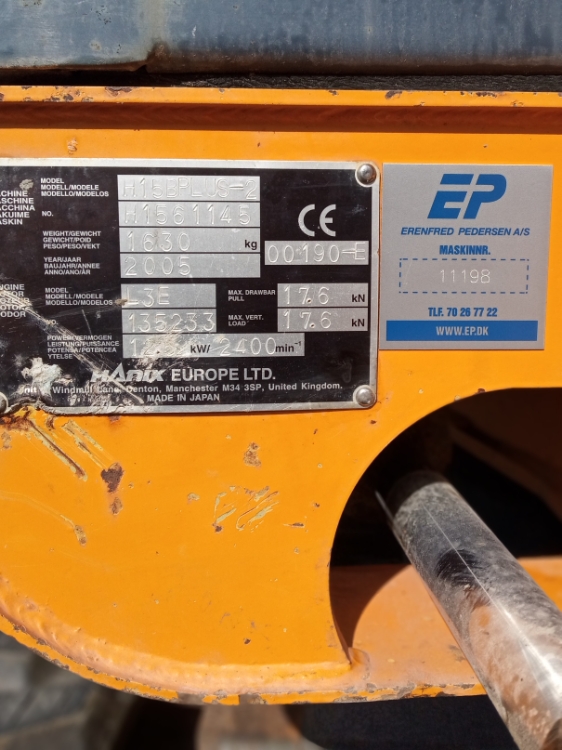 Hanix H15BPLUS-2, Brugt minigraver