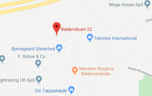 Google Maps kort over Erenfred Pedersen A/S i Hedehusene