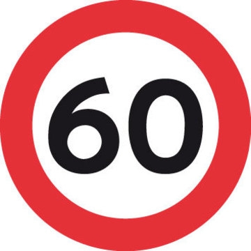 Forbudstavle C55, 60 km