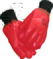 OX-ON Orange PVC m/rib vinter, Str. 10, Vinterhandske