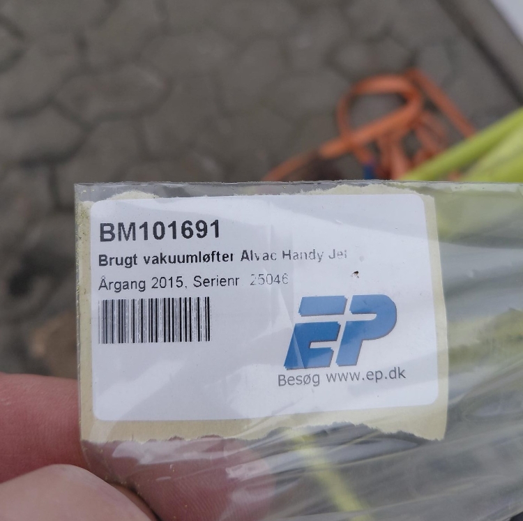 Alvac Handy Jet, Brugt vakuumløfter