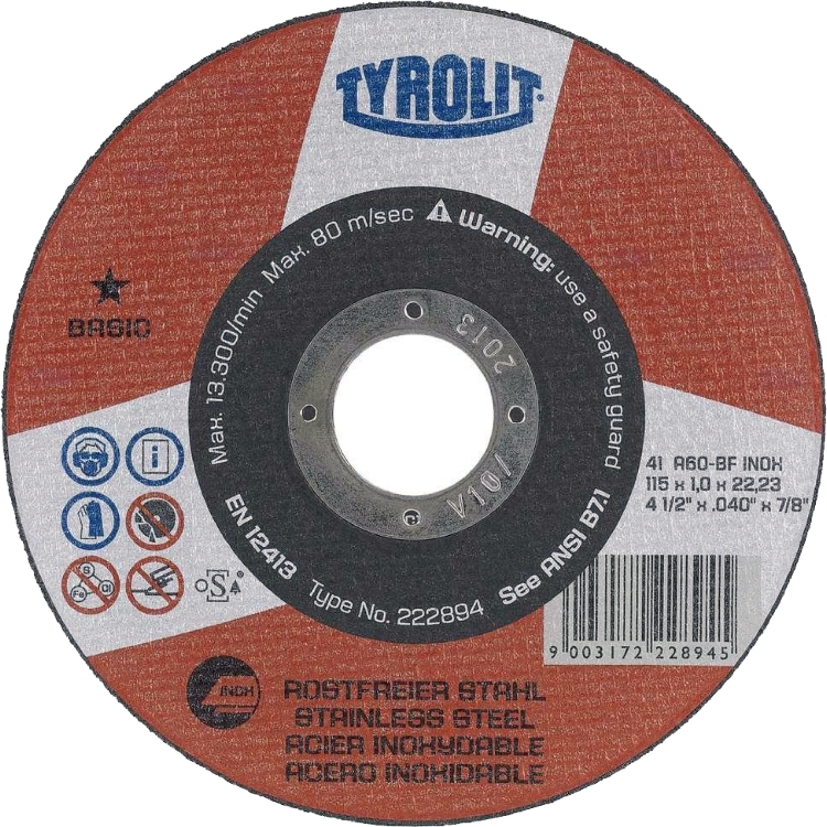 Skæreskive, 125x1,0x22,23 mm, plan, Basic*