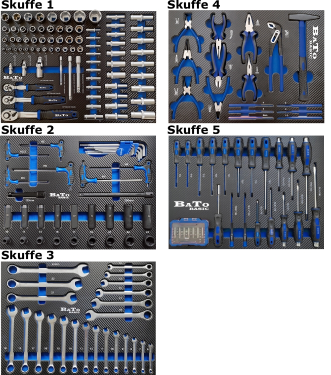 Bato Værktøjsvogn m/6 Skuffer - 231 dele