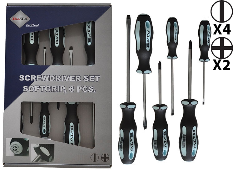 Bato Skruetrækkersæt, 6 stk (4LK+2PH)