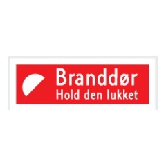 Branddør Hold den lukket, Henvisningsskilt 