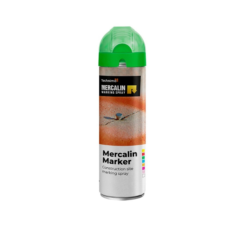Mercalin Mærkespray, Grøn Fluor, 500ml