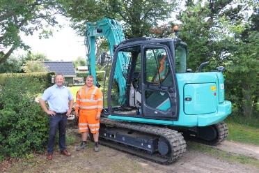 Gravemaskinerne Kobelco SK55SR og SK85MSR til Gunnar Nielsen A/S