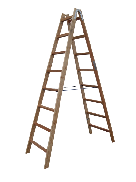 Træstige, 2,28 m / 2x8 trin