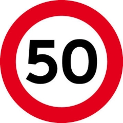 Forbudstavle C55, 50 km