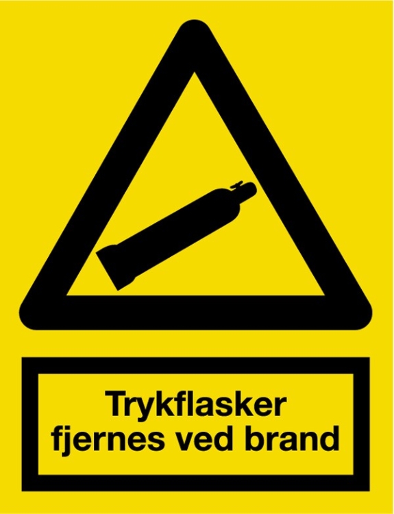 Trykflasker fjernes ved brand, 29,7x21 cm